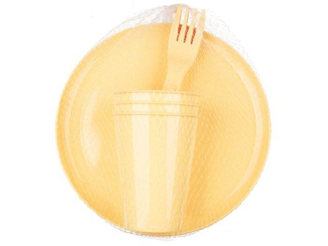 Набор для пикника, 9 предметов (бледно-желтый)